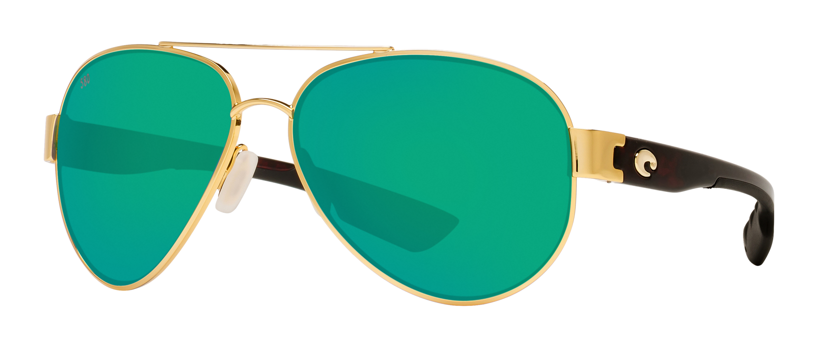costa south point sunglasses in gold and brown with green mirror lenses