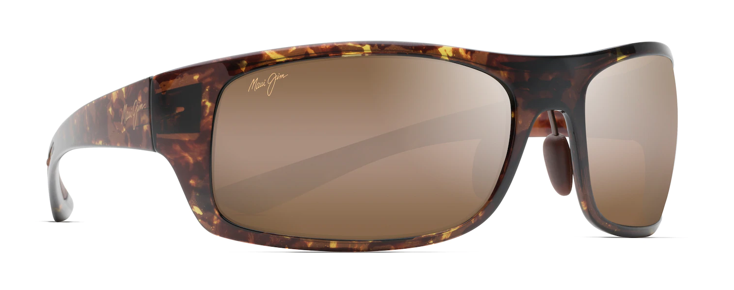 maui jim big wave fishing sunglasses in olive tortoise with hcl bronze lenses
