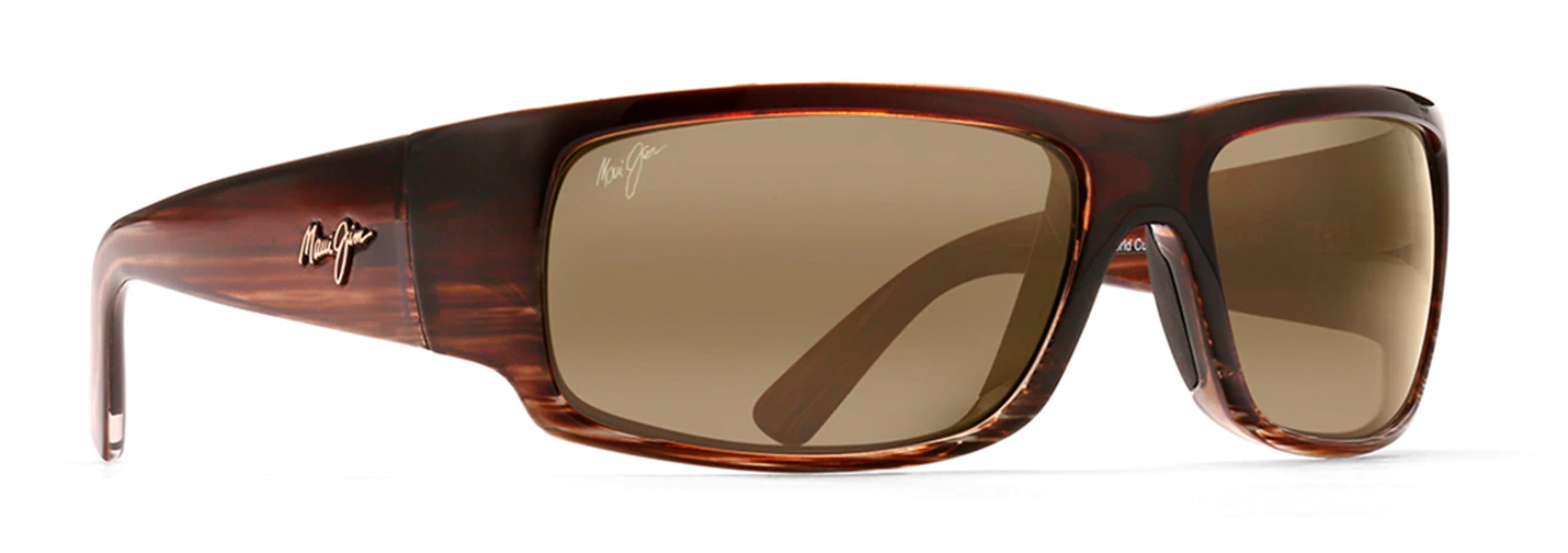 maui jim world cup sunglasses in brown stripe with hcl bronze lenses