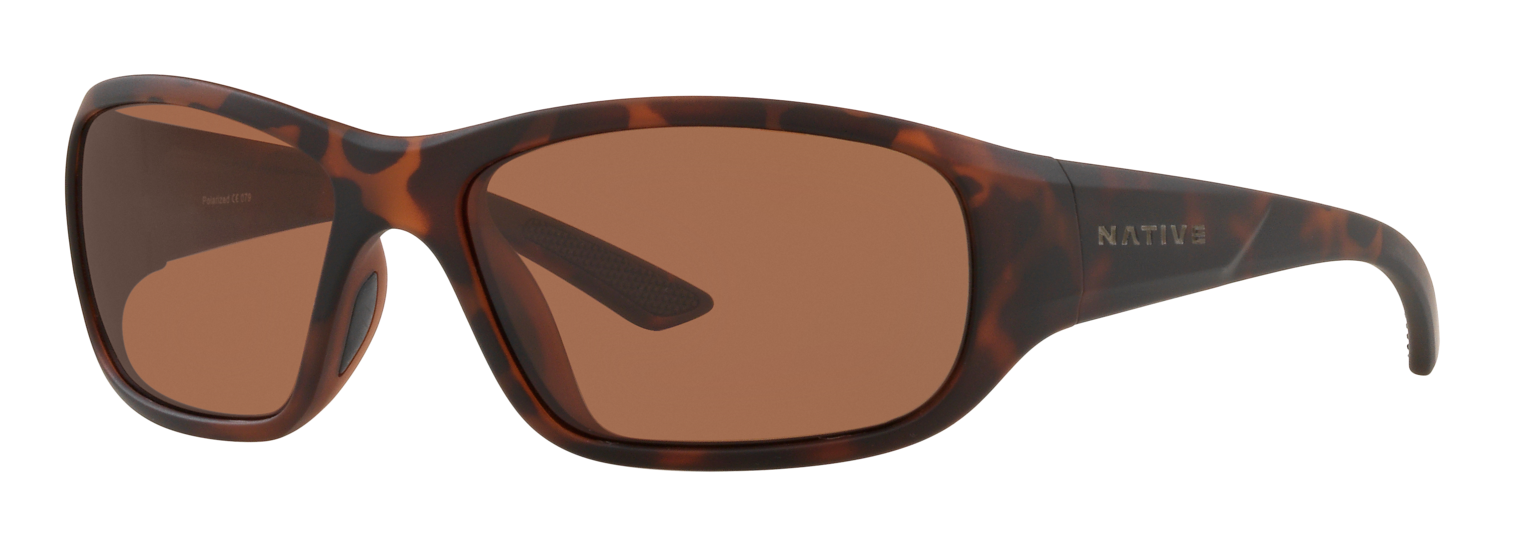 native eyewear throttle af sunglasses in matte brown tortoise with brown polarized lenses