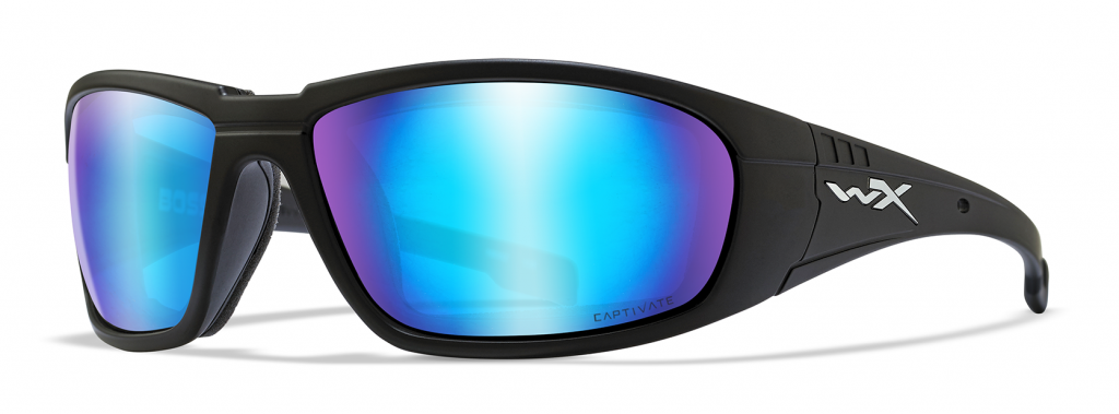 Wiley x Boss sunglasses in black with blue mirror lenses