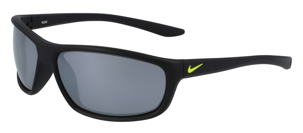 nike dash sunglasses in black with grey silver lenses