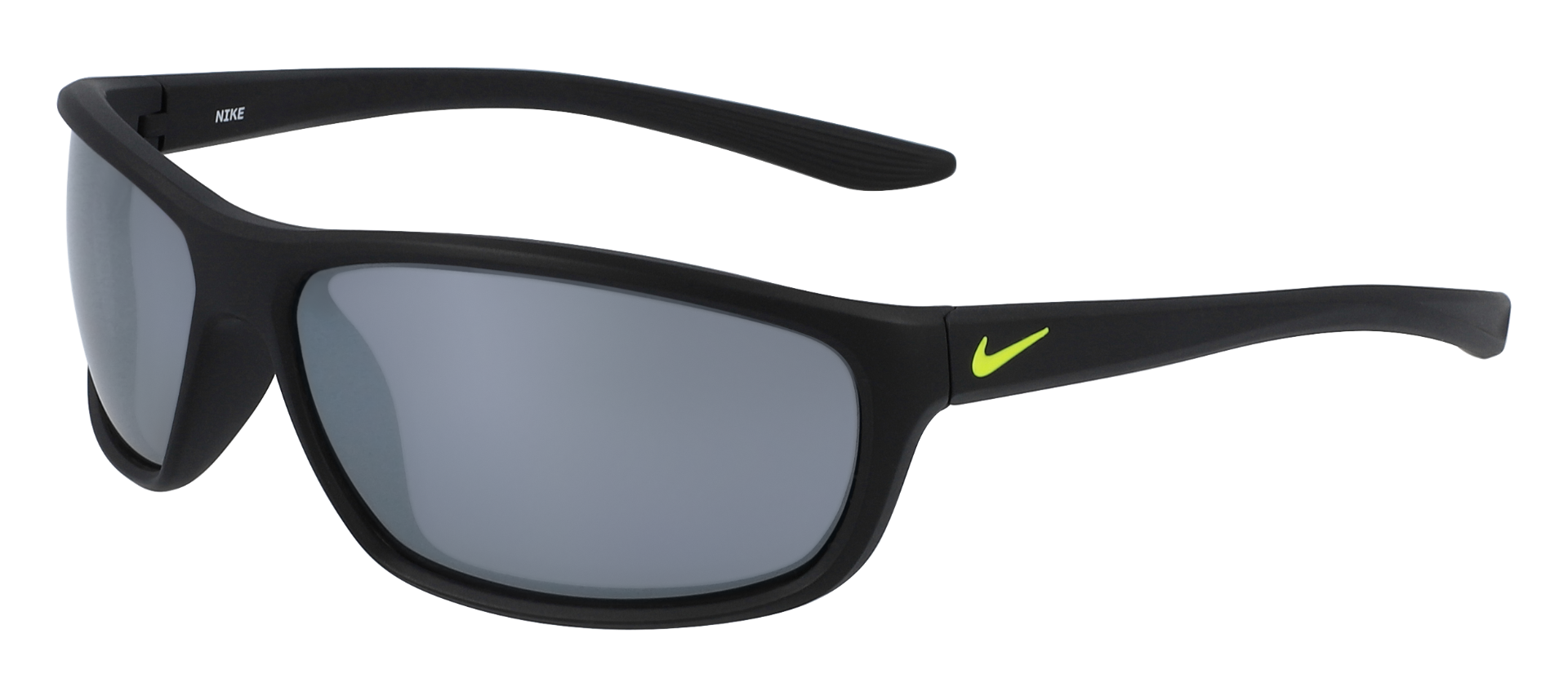 nike dash sunglasses in black with grey silver lenses