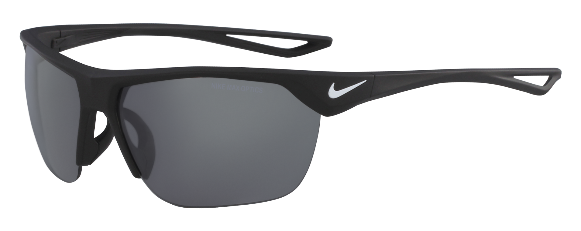 nike trainer small sunglasses in black with grey silver flash lenses