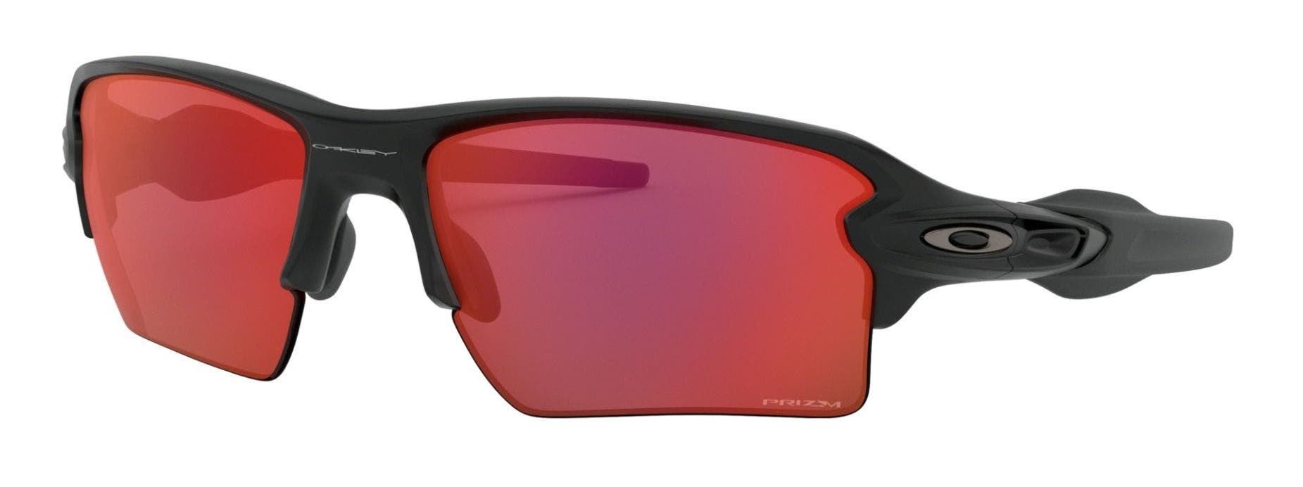 oakley flak 2.0 xl cycling sunglasses in matte black with prizm trail torch red lenses