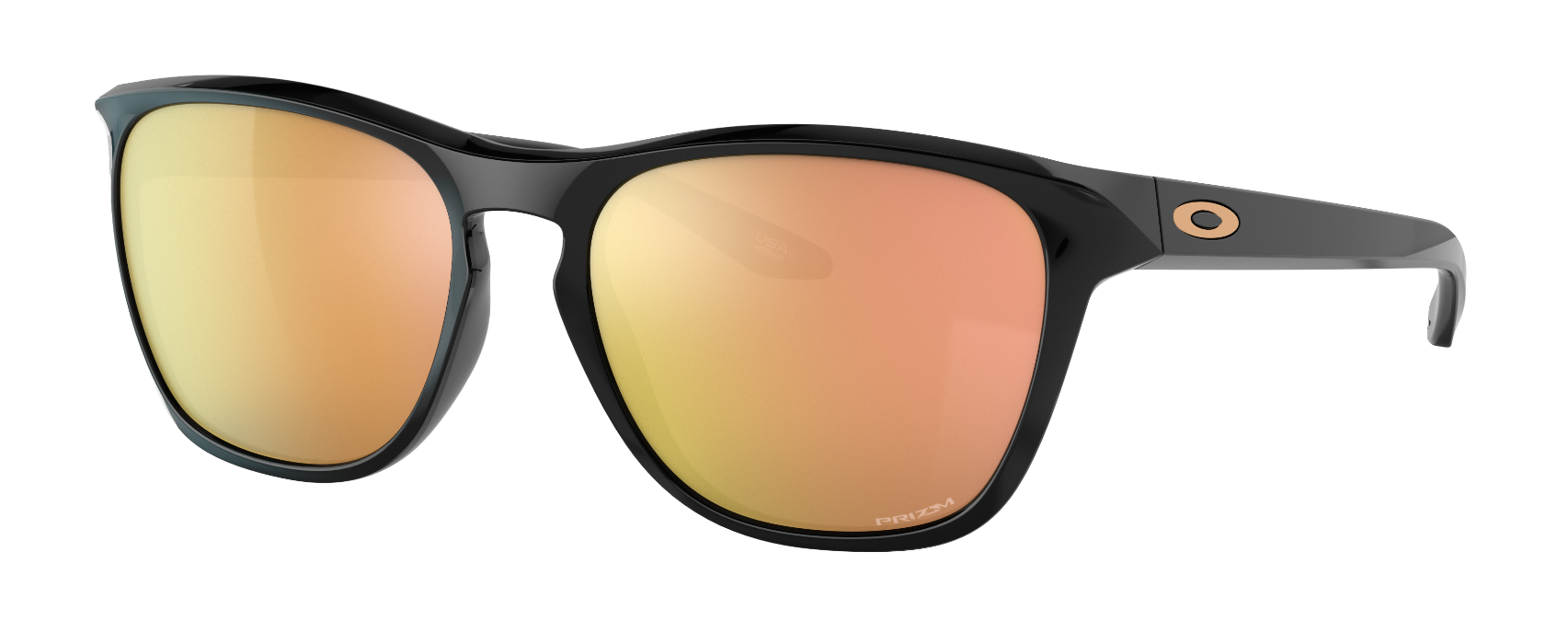 oakley manorburn sunglasses in polished black with prizm rose gold lenses in lineup of best oakley women's sunglasses