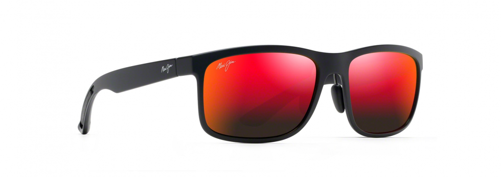 Maui Jim Huelo Sunglasses in Matte Black frame with Hawaii Lava lenses