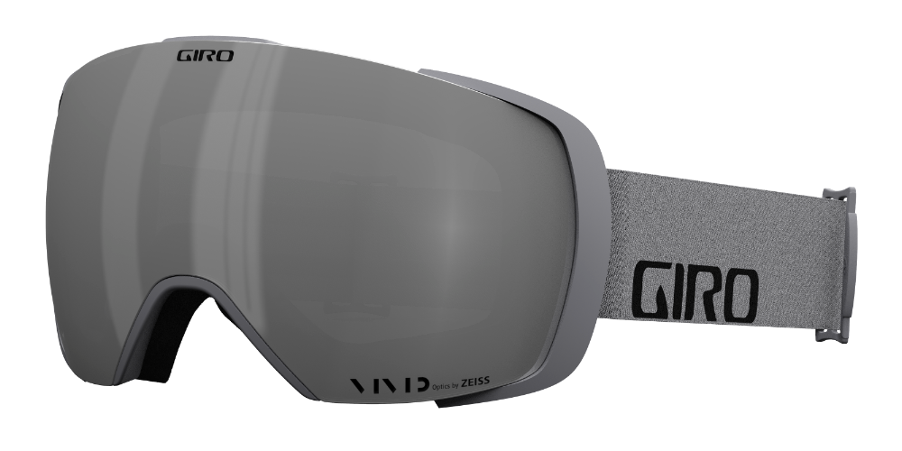Giro Contact goggle in lineup of the best Giro ski & snow goggles. Grey goggle and strap with grey VIVID onyx shield lens.