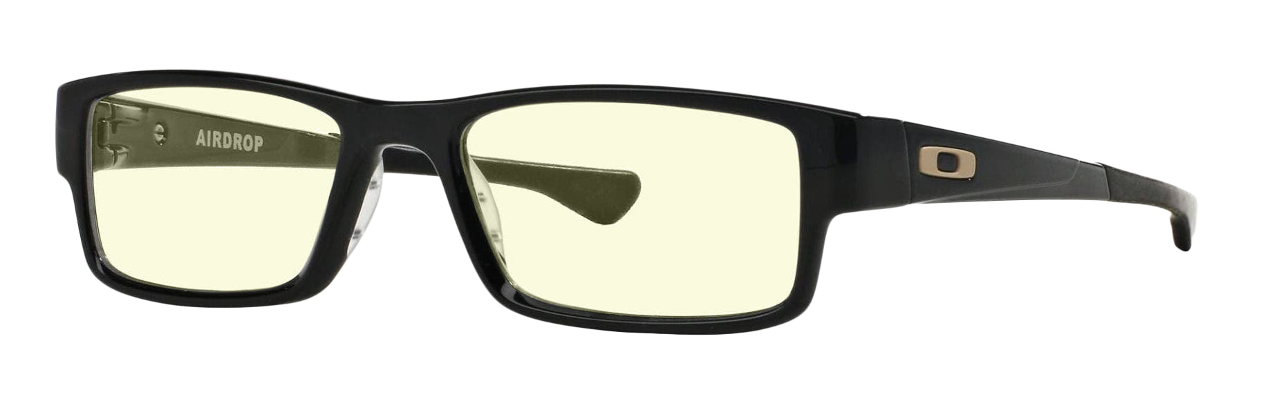 Oakley Airdrop eyeglasses in black with Oakley PRIZM gaming blue light lenses.
