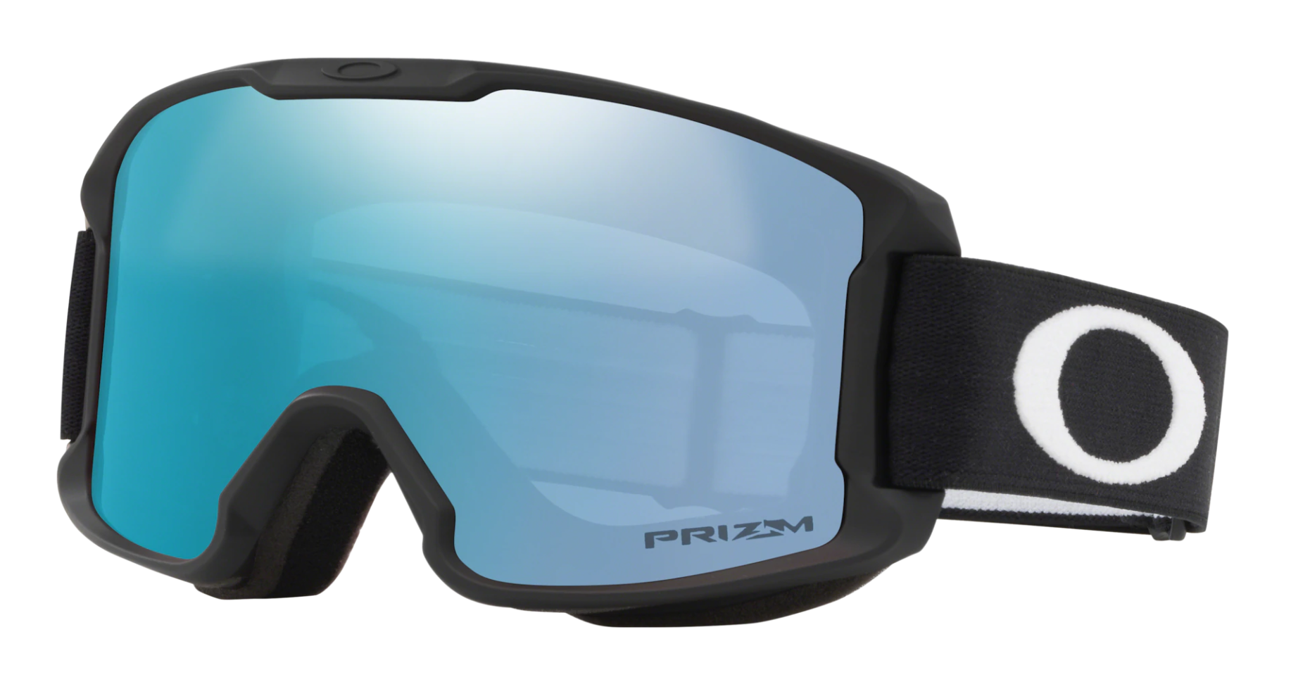 Oakley Line Miner Youth snow goggles in back with PRIZM blue sapphire shield lens.