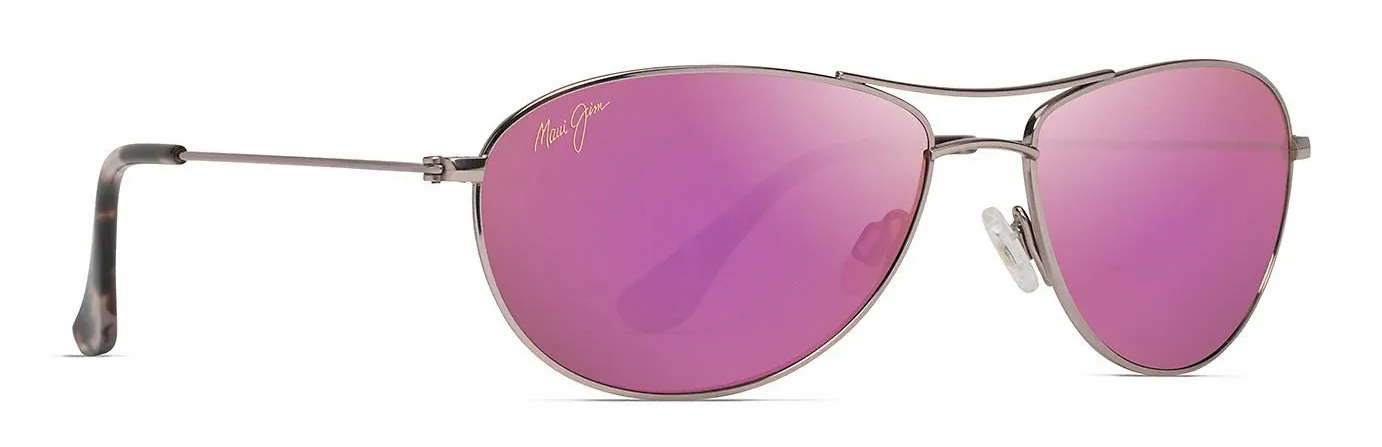 Best polarized sunglasses for women number 1 is Maui Jim Baby Beach sunglasses. Rose gold aviator frame with pink lenses.