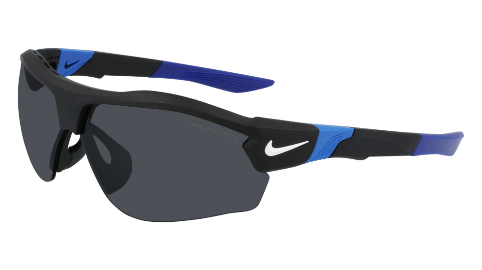 Nike Show X3 men's tennis prescription sunglasses in black with Gray Silver Flash Lenses
