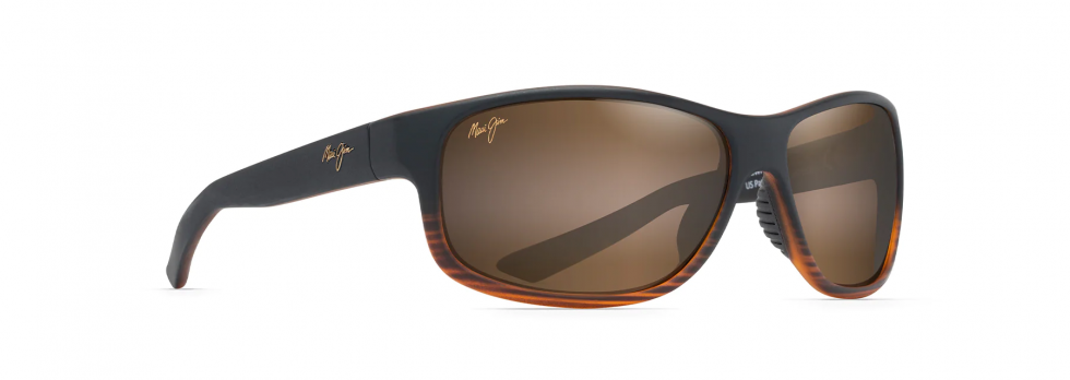 Maui Jim Kaiwi Channel in Stripe Dark Brown with HCL Bronze lenses