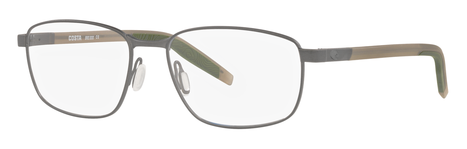 Costa Bimini Road 300 eyeglasses in gunmetal with clear lenses.