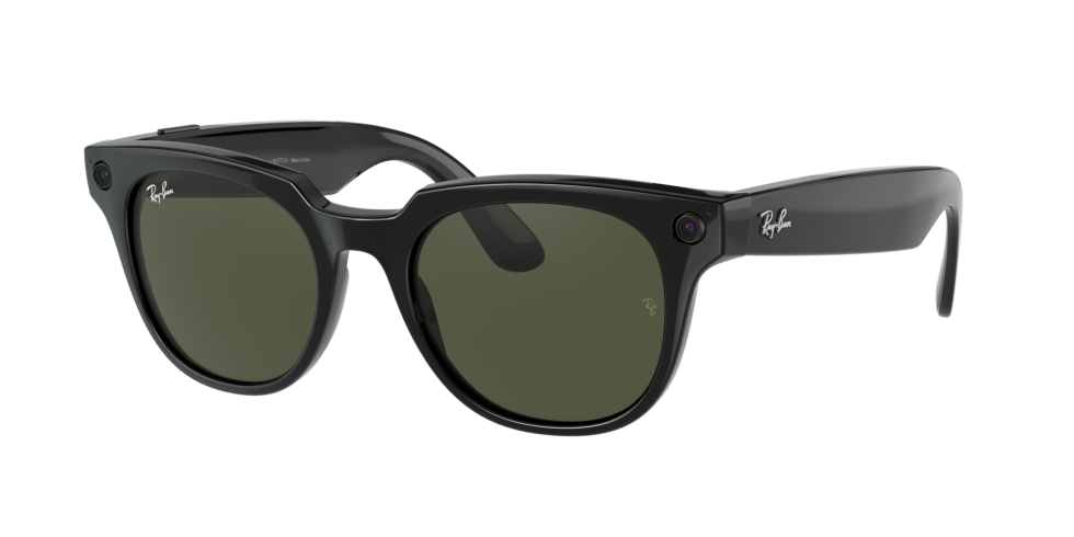 2021 Ray-Ban Sunglasses Gift Guide - Ray-Ban Stories Meteor Stories Smart Sunglasses RW4005 size 51 shiny black with g-15 green lenses