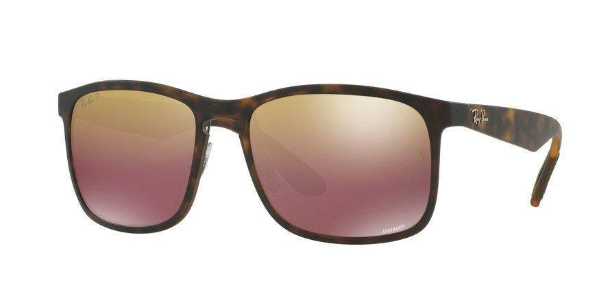 Ray-Ban RB4264 Chromance Sunglasses in Matte Havana Brown and Polarized Mirror Gold Lenses