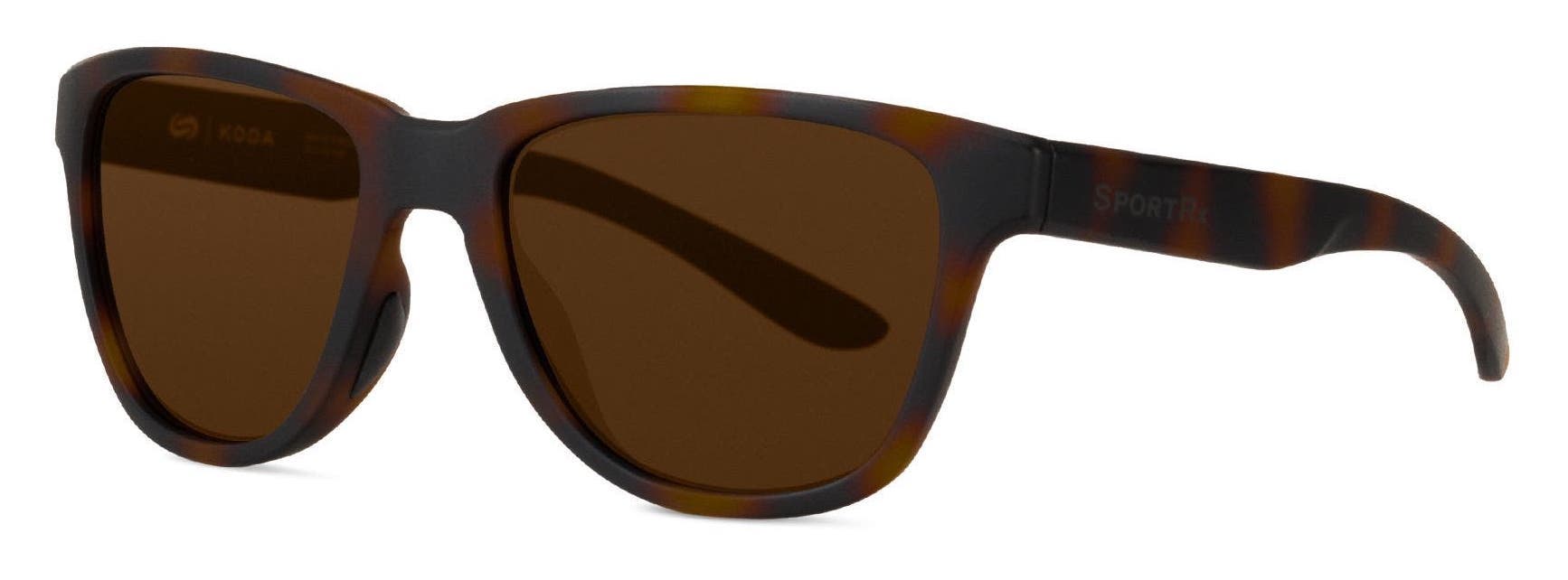 SportRx Koda in Matte Brown Tortoise with Brown Prescription Lenses.