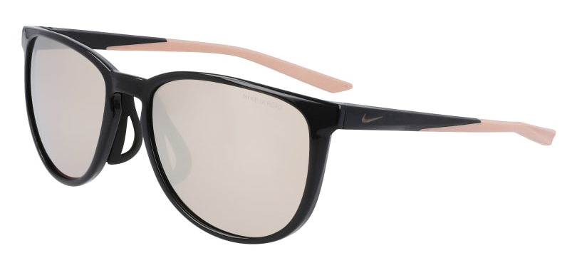 Nike Cool Down women's sunglasses in black with pink lenses and temple tips.
