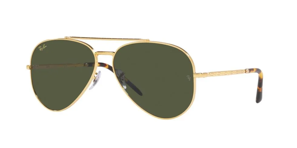 Ray-Ban New Aviator RB3625 Sunglasses Gold Green