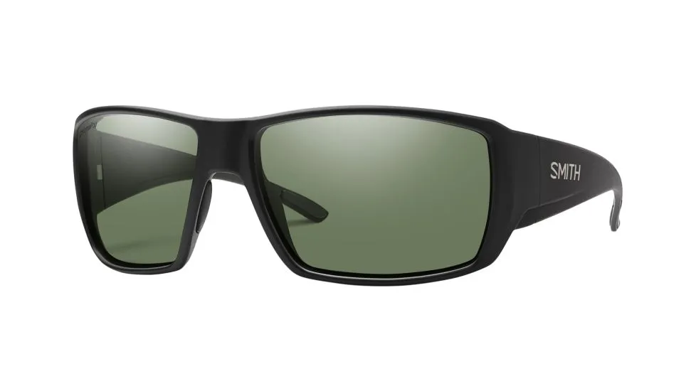 smith guides choice sunglasses with black frame and green lenses