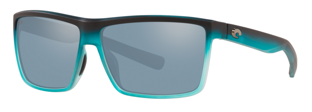 Costa Rinconcito sunglasses in gray and blue with gray silver mirror lenses.