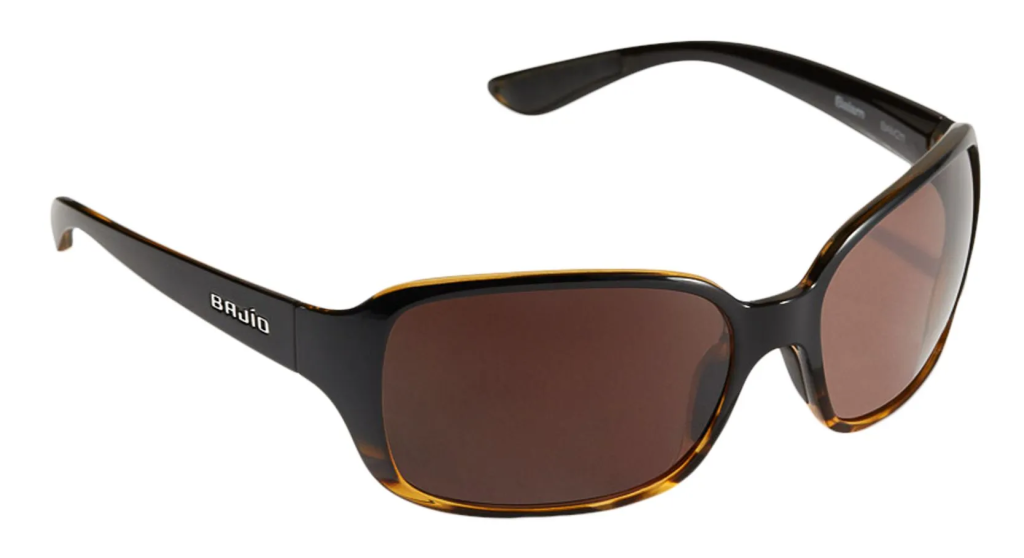 Bajío Balam sunglasses in black and tortoise with copper lenses.