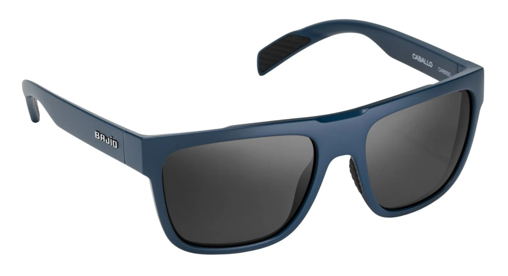 Bajío Caballo sunglasses in navy blue with grey lenses.