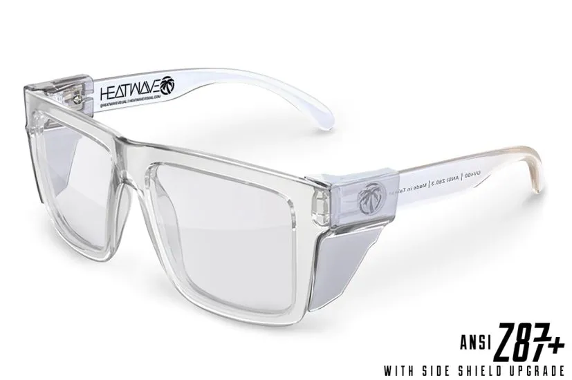 HEAT WAVE VISE Z87 safety glasses IN VAPOR CLEAR WITH CLEAR LENSES & SIDE SHIELDS