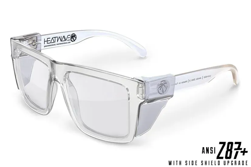 HEAT WAVE VISE Z87 safety glasses IN VAPOR CLEAR WITH CLEAR LENSES & SIDE SHIELDS