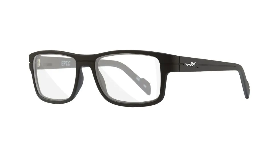 wiley x epic safey glasses in matte black with clear lenses