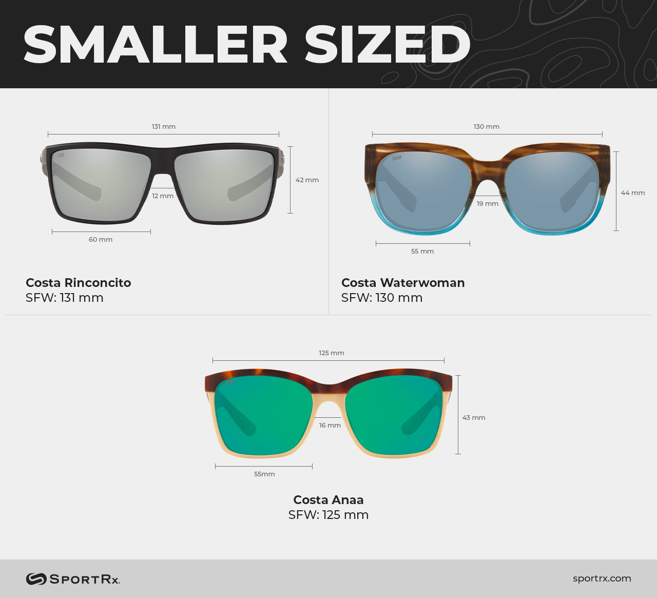 Costa Sunglasses Size Guide Small Frames
