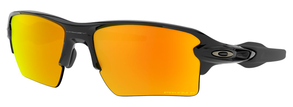 Oakley Flak 2.0 XL polarized sports sunglasses in black with PRIZM™ Ruby lenses.