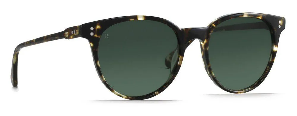 Raen Norie prescription sunglasses in tortoise with green grey lenses.