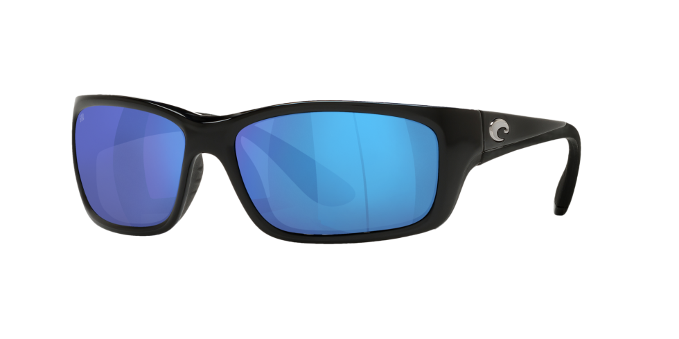 Costa Jose Sunglasses in Shiny Black with Blue Mirror 580G Lenses 62mm