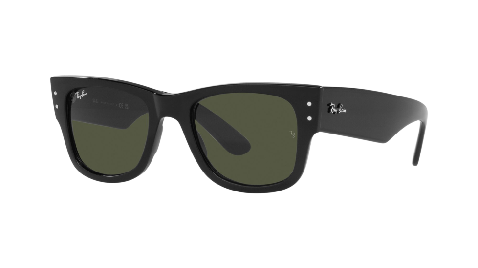 Ray-Ban Mega Wayfarer Sunglasses RB0840S Black with G-15 Green Lenses