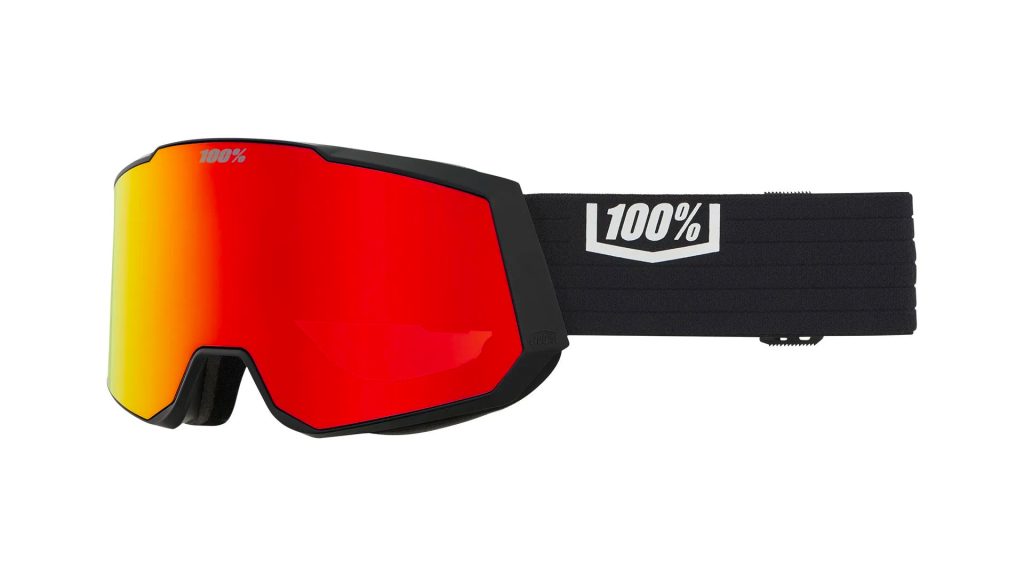 100% Snowcraft XL Snow Goggle in Essential Black with Vermillion w/RedML Mirror