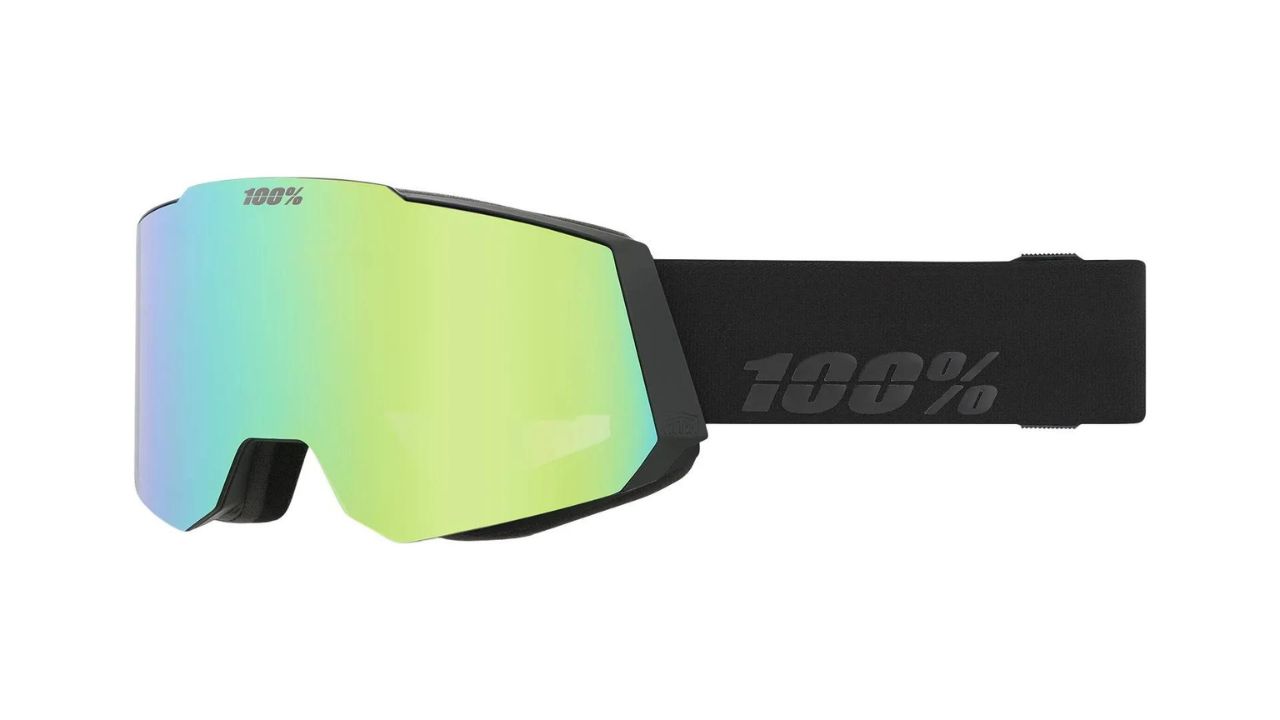 100% Snowcraft Snow Goggle in Essential Black with HiPER® Green Mirror Lens