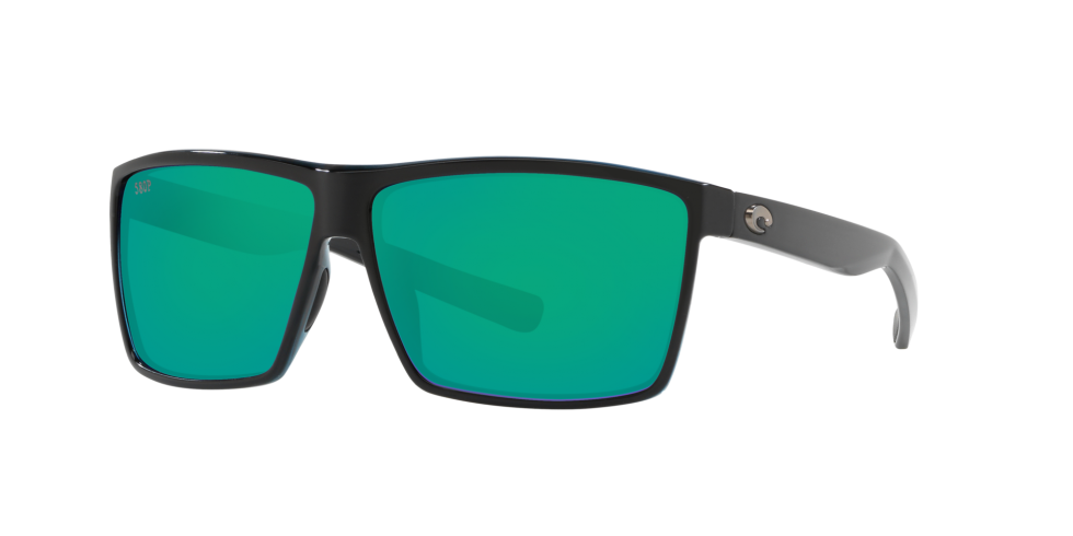 Costa Rincon Sunglasses in Shiny Black with Green Mirror 580P Polarized Lenses
