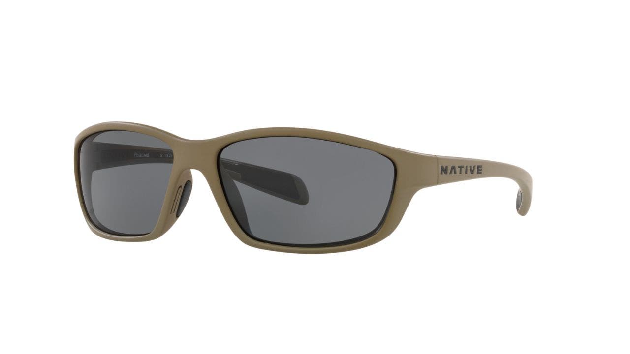 Native Eyewear Kodiak with Desert Tan frame and Grey Polarized lenses