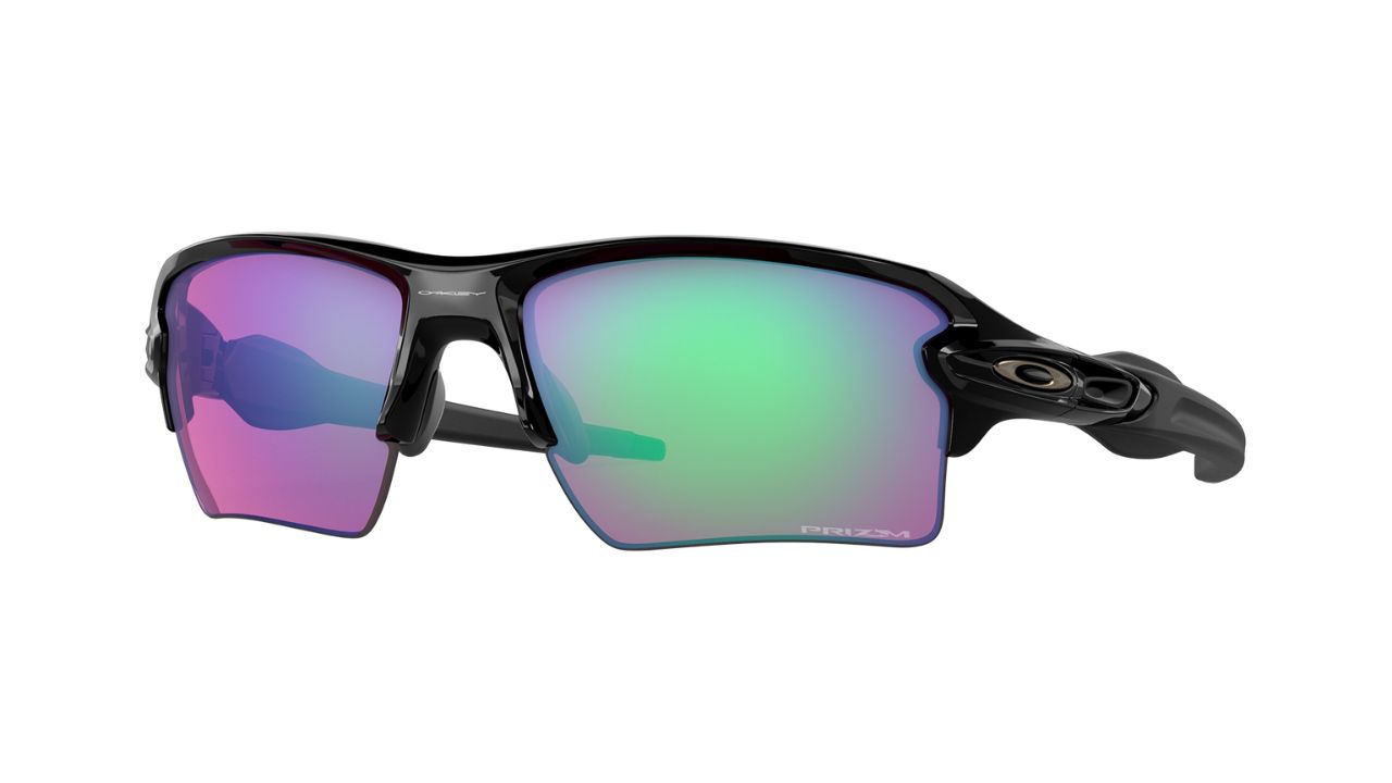 Oakley Flak 2.0 XL high prescription sunglasses with Polished Black frame and Prizm Golf lenses