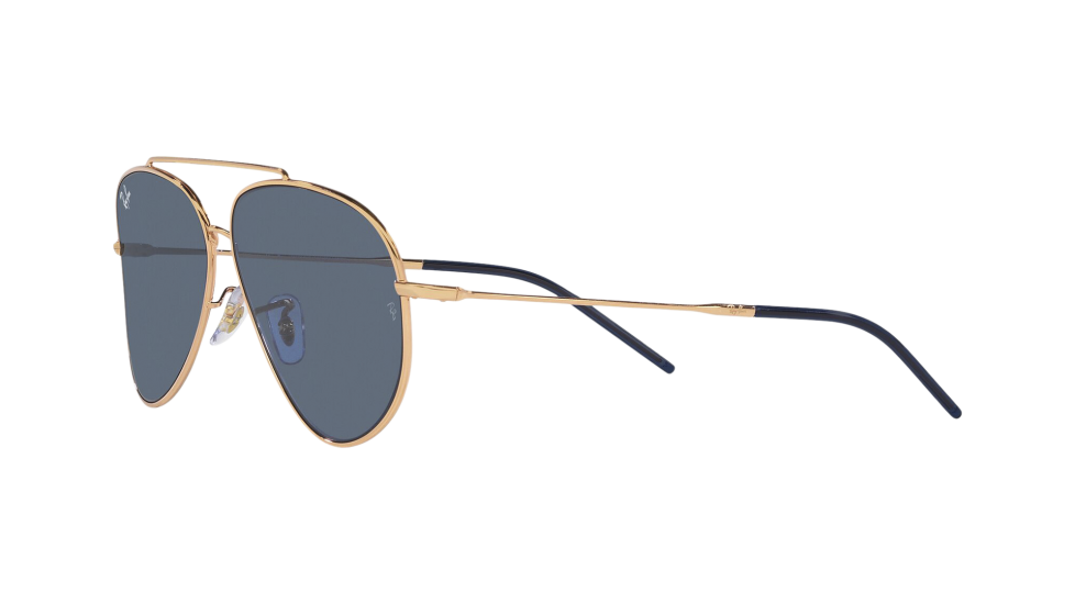 Aviator Reverse in Rose Gold with Dark Blue Lenses